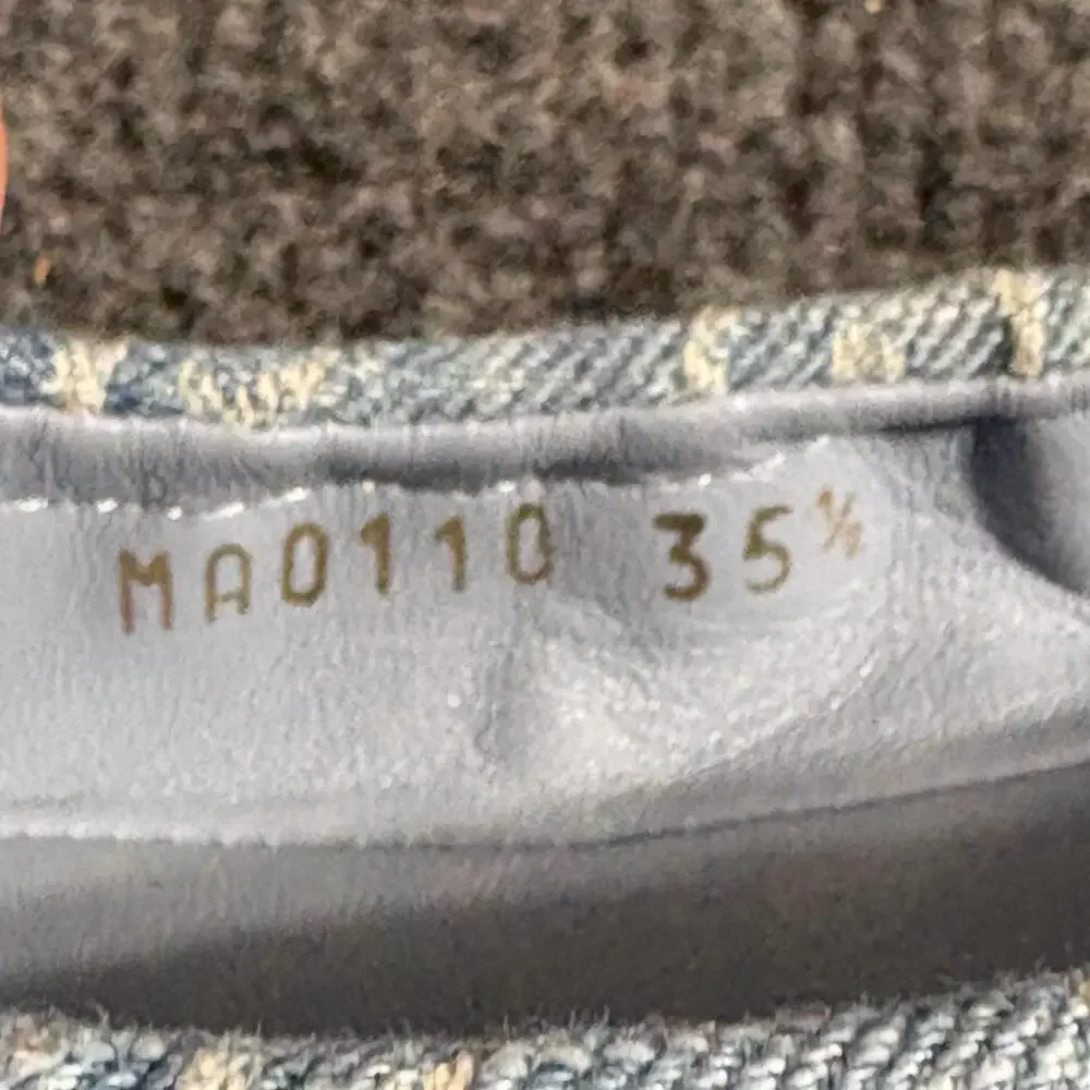 Louis Vuitton Shoes Womens 5.5 35.5 Monogram Denim Buckle Ballet Flats Italy